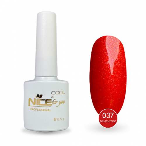 Гель-лак Nice for you Sparkles №C-037 Красный с шимером 8.5 г