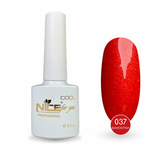 Гель-лак Nice for you Sparkles №C-037 Красный с шимером 8.5 г