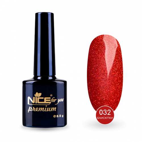 Гель-лак Nice for you Sparkles №032 Клубничный с блестками 8.5 г