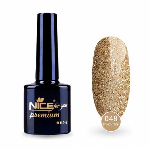 Гель-лак Nice for you Sparkles №048 Прозрачный с блестками 8.5 г