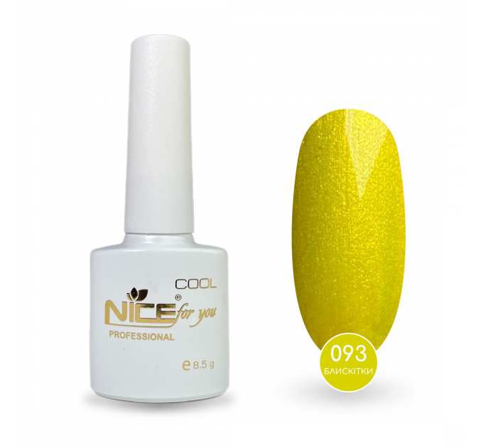 Гель-лак Nice for you Sparkles №C-093 Ярко-лимонный с шимером 8.5 г
