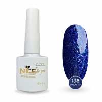 Гель-лак Nice for you Sparkles 138-С Синий с блестками 8.5 г