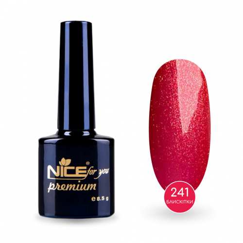 Гель-лак Nice for you Sparkles №241 Малиновый с блестками 8.5 г