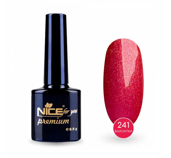 Гель-лак Nice for you Sparkles №241 Малиновый с блестками 8.5 г