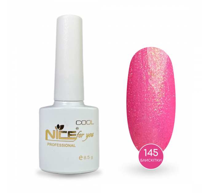 Гель-лак Nice for you Sparkles №C-145 Ярко-розовый с шимером 8.5 г