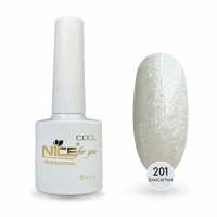 Гель-лак Nice for you Sparkles №C-201 Жемчужно-белый с голографическим шимером 8.5 г