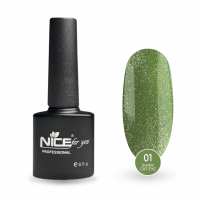 Светоотражающий гель-лак Nice for you Shiny Cat Eye №01 с эффектом кошачьего глаза Фисташковый 8.5 г