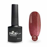 Светоотражающий гель-лак Nice for you Shiny Cat Eye №03 с эффектом кошачьего глаза Красный 8.5 г