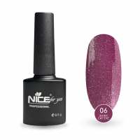Светоотражающий гель-лак Nice for you Shiny Cat Eye №06 с эффектом кошачьего глаза Пудрово-розовый 8.5 г