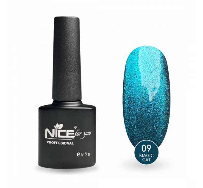 Гель-лак Nice for you Magic cat №09 Морская волна 8.5 г