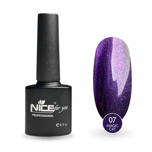 Гель-лак Nice for you Magic cat №07 Темно-фиолетовый 8.5 г