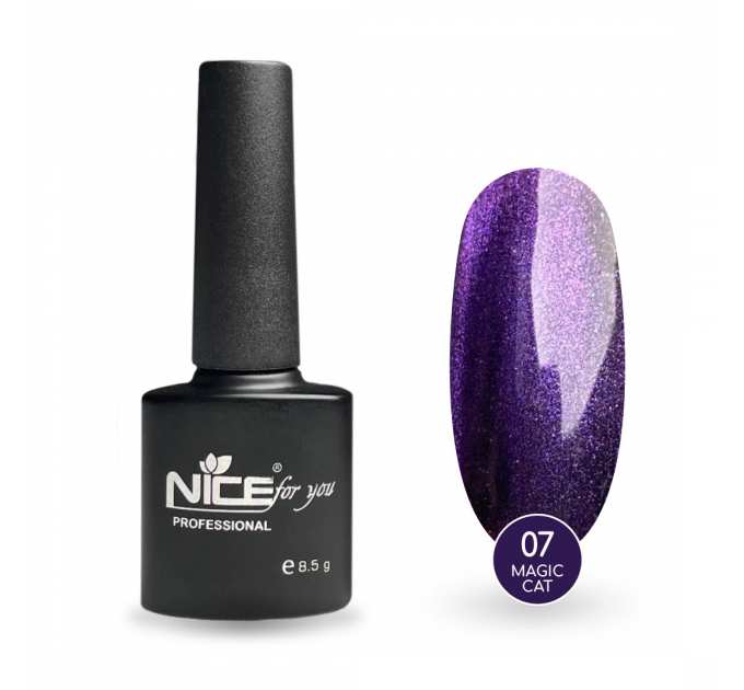Гель-лак Nice for you Magic cat №07 Темно-фиолетовый 8.5 г