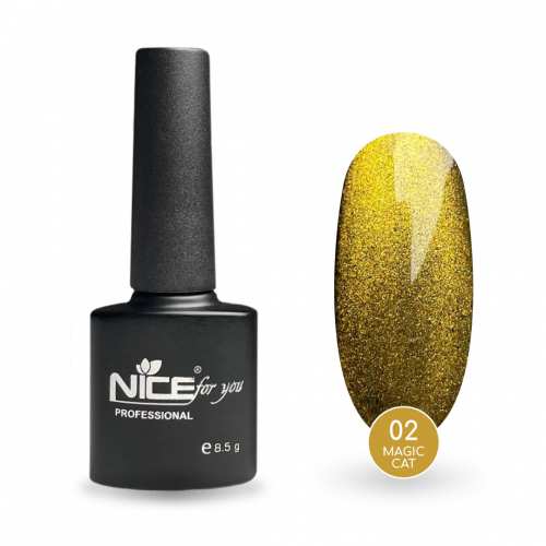 Гель-лак Nice for you Magic cat №02 Золотой 8.5 г