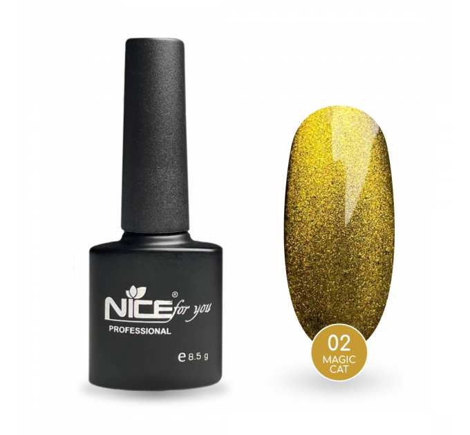 Гель-лак Nice for you Magic cat №02 Золотой 8.5 г