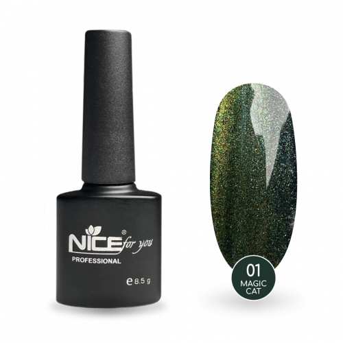 Гель-лак Nice for you Magic cat №01 Оливковый 8.5 г