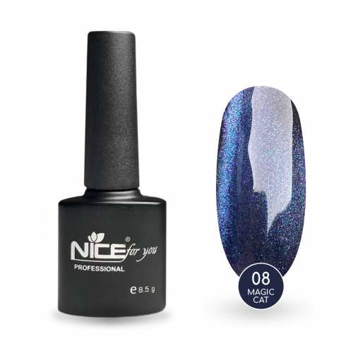 Гель-лак Nice for you Magic cat №08 Фиолетово-синий 8.5 г