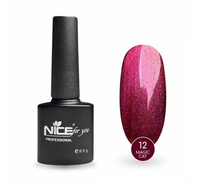 Гель-лак Nice for you Magic cat №12 Вишневый 8.5 г