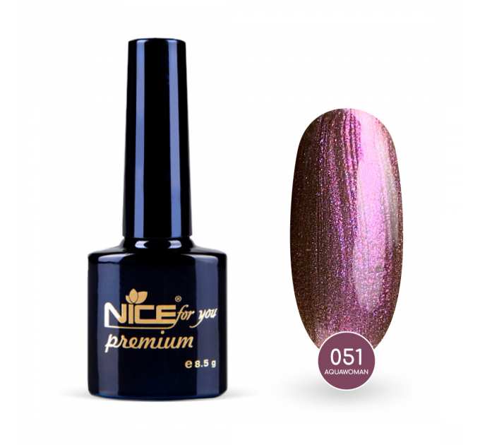 Гель-лак Nice for you Aquawoman Premium №051 Коричнево-фиолетовый 8.5 г
