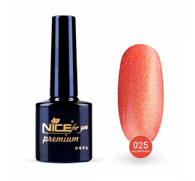 Гель-лак Nice for you Aquawoman Premium №025 Коралловый 8.5 г