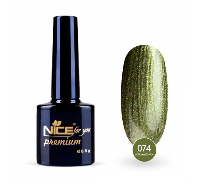 Гель-лак Nice for you Aquawoman Premium №074 Оливковый 8.5 г