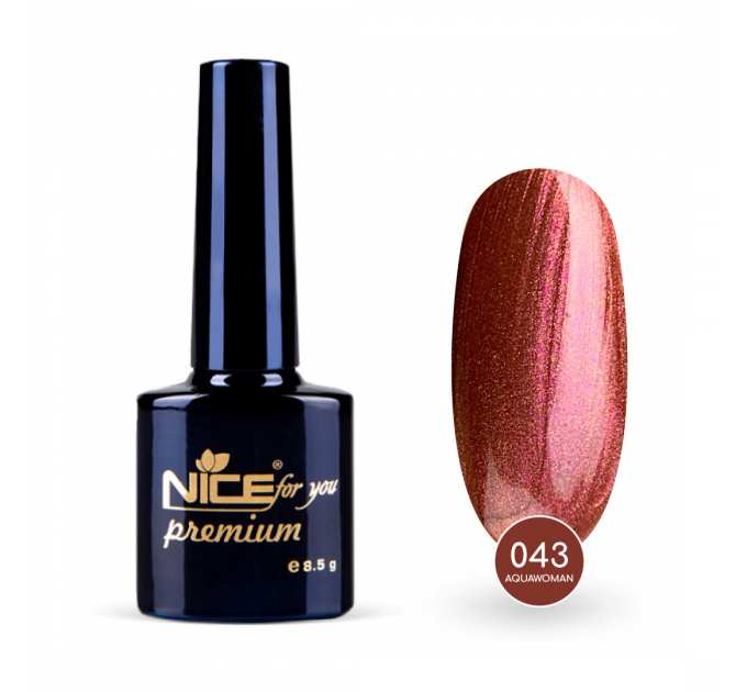 Гель-лак Nice for you Aquawoman Premium №043 Бронзово-розовый 8.5 г
