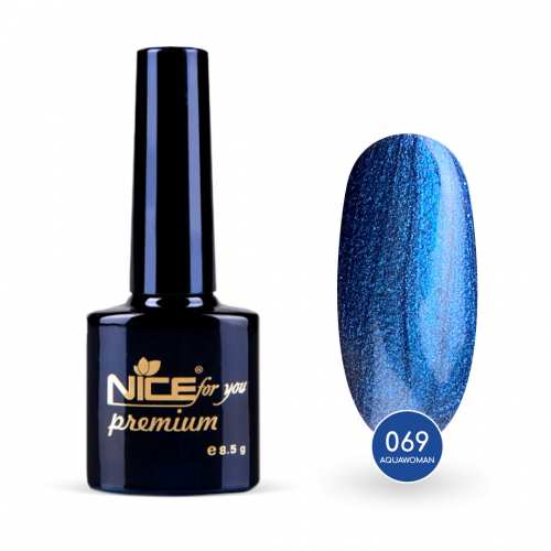 Гель-лак Nice for you Aquawoman Premium №069 Синий 8.5 г