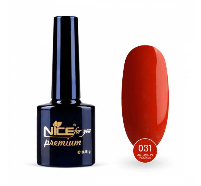 Гель-лак Nice for you Autumn in Poltava Premium №031 Красно-оранжевый 8.5 г