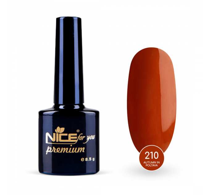 Гель-лак Nice for you Autumn in Poltava Premium №210 Рыжий 8.5 г