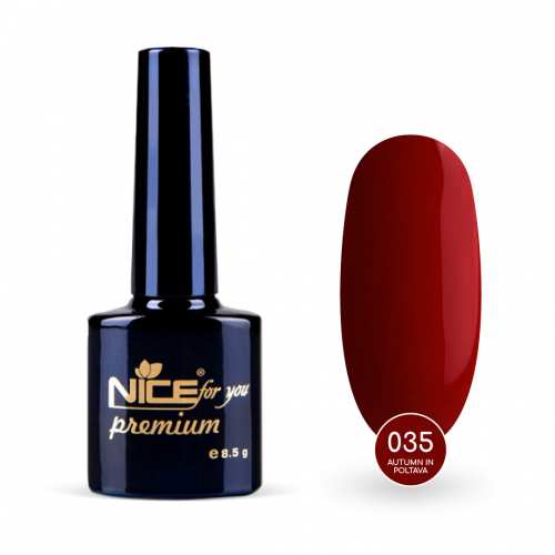 Гель-лак Nice for you Autumn in Poltava Premium №035 Темно-красный 8.5 г