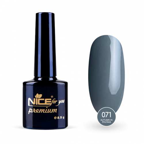 Гель-лак Nice for you Autumn in Poltava Premium №071 Серо-зеленый 8.5 г