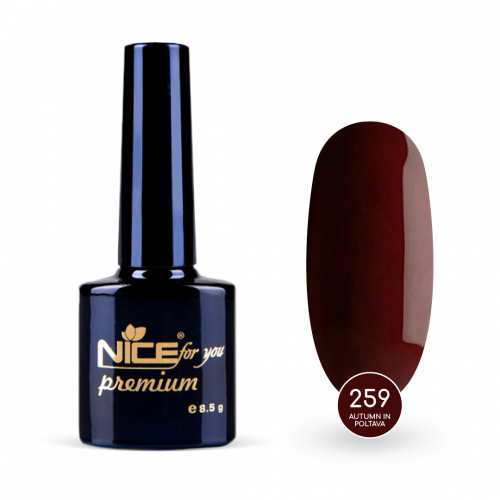 Гель-лак Nice for you Autumn in Poltava Premium №259 Бордовый 8.5 г