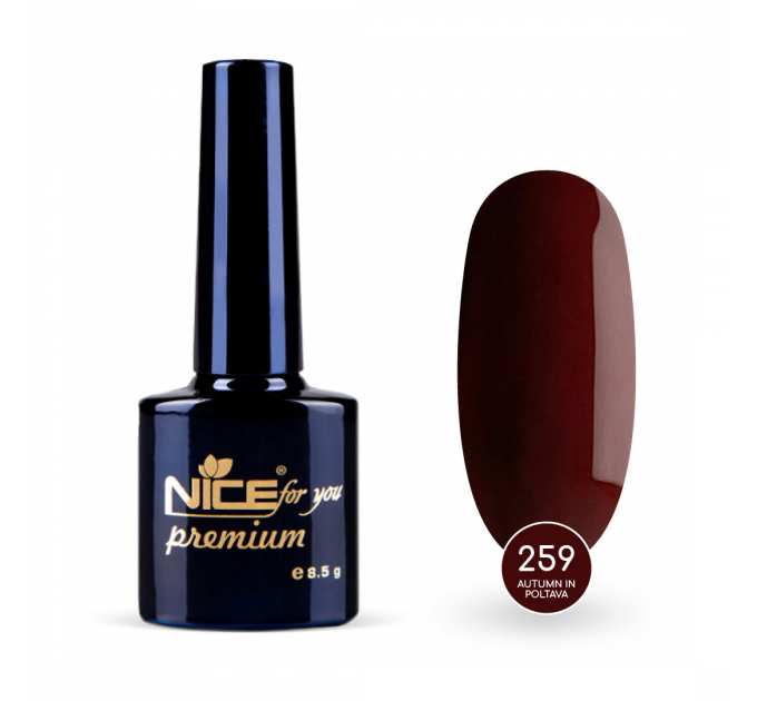 Гель-лак Nice for you Autumn in Poltava Premium №259 Бордовый 8.5 г