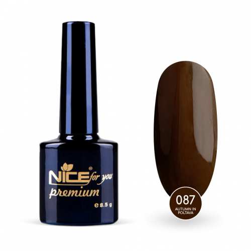 Гель-лак Nice for you Autumn in Poltava Premium №087 Каштановый 8.5 г
