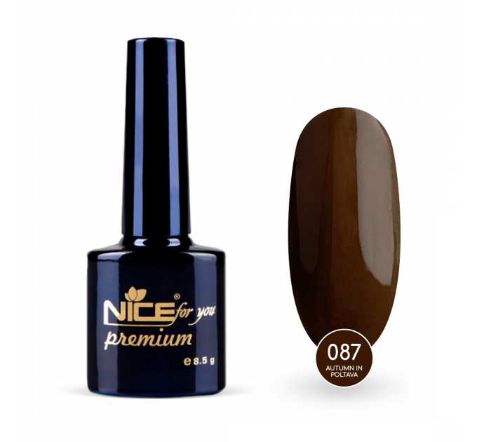 Гель-лак Nice for you Autumn in Poltava Premium №087 Каштановый 8.5 г