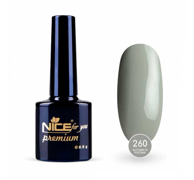 Гель-лак Nice for you Autumn in Poltava Premium №260 Серый 8.5 г