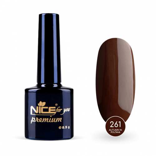 Гель-лак Nice for you Autumn in Poltava Premium №261 Шоколадный 8.5 г