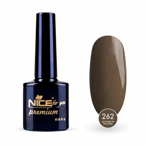 Гель-лак Nice for you Autumn in Poltava Premium №262 Темно-оливковый 8.5 г
