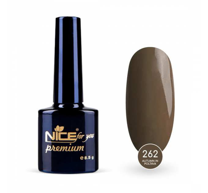 Гель-лак Nice for you Autumn in Poltava Premium №262 Темно-оливковый 8.5 г