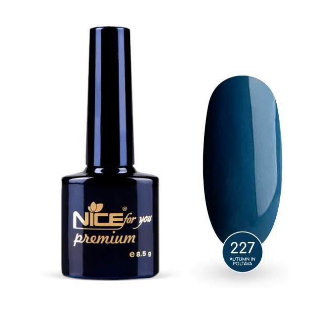 Гель-лак Nice for you Autumn in Poltava Premium №227 Серый 8.5 г