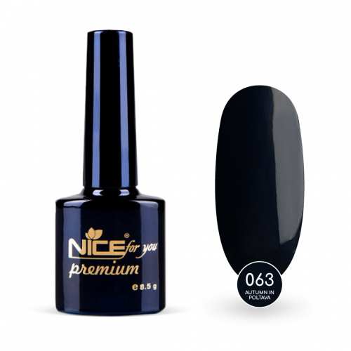 Гель-лак Nice for you Autumn in Poltava Premium №063 Черно-зеленый 8.5 г