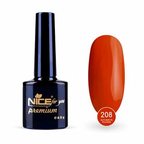 Гель-лак Nice for you Autumn in Poltava Premium №208 Оранжевый 8.5 г