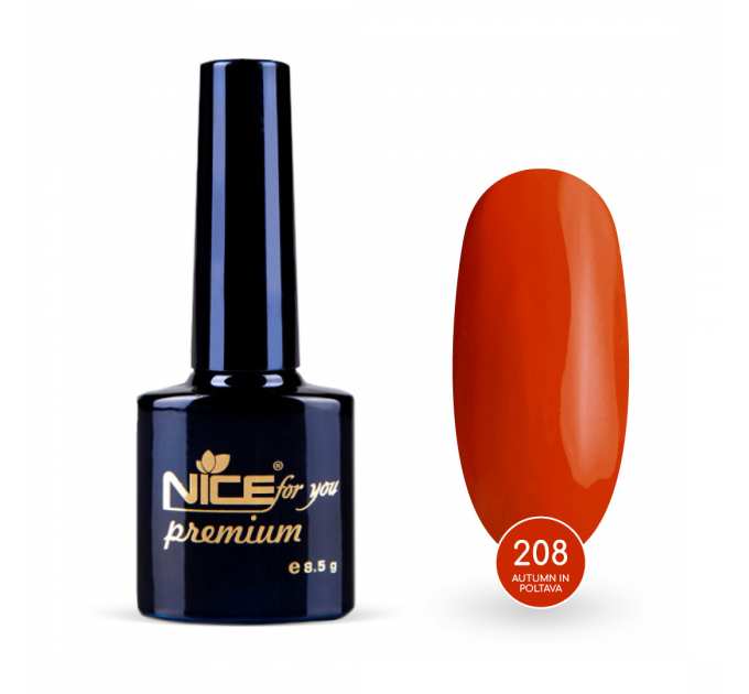 Гель-лак Nice for you Autumn in Poltava Premium №208 Оранжевый 8.5 г