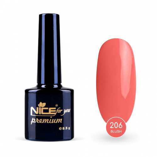 Гель-лак Nice for you Blush Premium №206 Кораллово-розовый 8.5 г