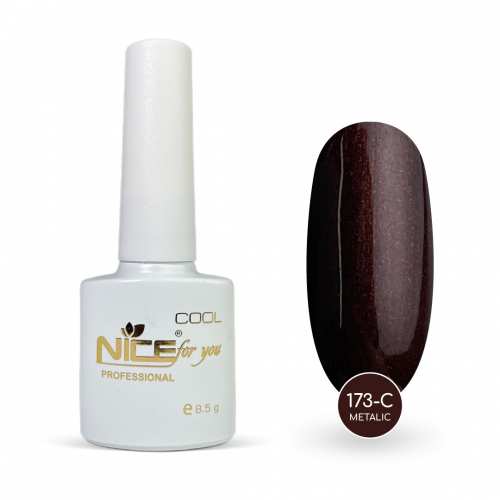 Гель-лак Nice for you Metalic Cool 173-С Темно-коричневый 8.5 г