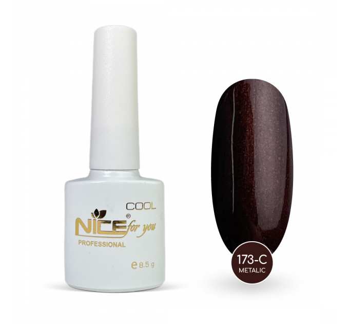 Гель-лак Nice for you Metalic Cool 173-С Темно-коричневый 8.5 г