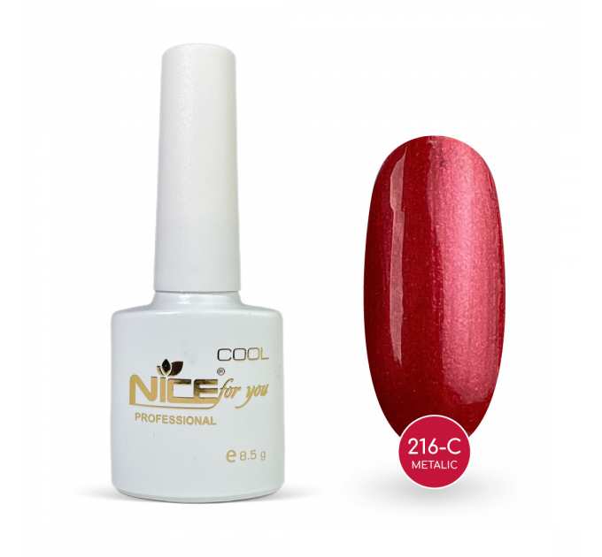 Гель-лак Nice for you Metalic Cool 216-С Коралловый 8.5 г