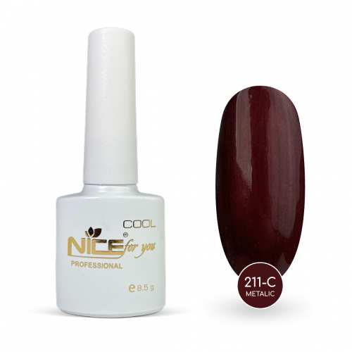 Гель-лак Nice for you Metalic Cool 211-С Марсала 8.5 г