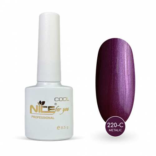 Гель-лак Nice for you Metalic Cool 220-С Баклажанный 8.5 г