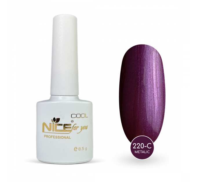 Гель-лак Nice for you Metalic Cool 220-С Баклажанный 8.5 г