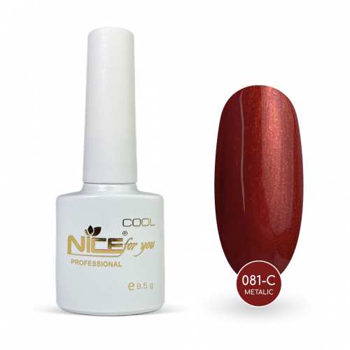 Гель-лак Nice for you Metalic Cool 081-С Бордовый 8.5 г